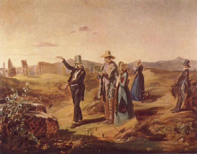 Carl Spitzweg English Tourists in the Roman Campagna Norge oil painting art